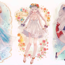 This is a pixiv picture whose title is 水着アナスタシアちゃん.