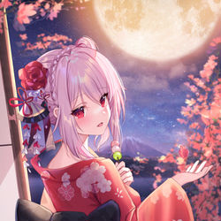 This is a pixiv picture whose title is 赏月.
