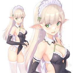 This is a pixiv picture whose title is メイド水着エルフ.