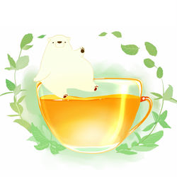 This is a pixiv picture whose title is しろくまハーブティー.