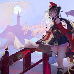 This is a pixiv picture whose title is 月.