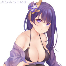 This is a pixiv picture whose title is 雷電将軍.