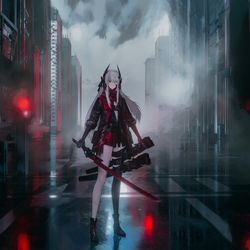 This is a pixiv picture whose title is 深红之渊· Parachute.