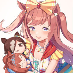 This is a pixiv picture whose title is 一部のぬいぐるみをペアで買うルールがあるらしいデジたん.
