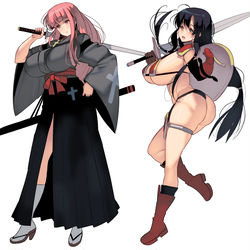 This is a pixiv picture whose title is 剣士と戦士.