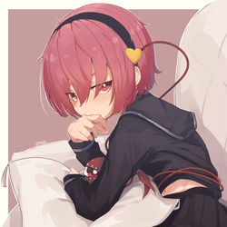 This is a pixiv picture whose title is 黒セーラーとさとり様.