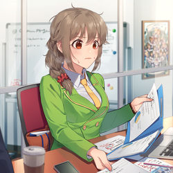 This is a pixiv picture whose title is 会議に入った夜勤のちひろさん。.