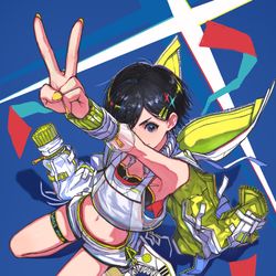 This is a pixiv picture whose title is V！.