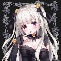 This is a pixiv picture whose title is Gothic Lolita.