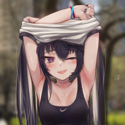 This is a pixiv picture whose title is 「 暑いね~ 」.