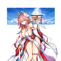 This is a pixiv picture whose title is 【Genshin】 八 重 神 子  🦊.