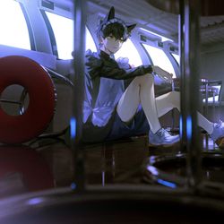 This is a pixiv picture whose title is 🐈‍⬛.