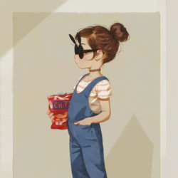 This is a pixiv picture whose title is Girl with chips.