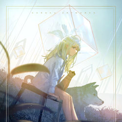 This is a pixiv picture whose title is 『少女は世界に触れる』.