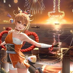 This is a pixiv picture whose title is 原神1周年贺图.