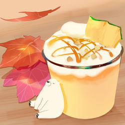 This is a pixiv picture whose title is かぼちゃプリン.