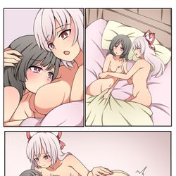 This is a pixiv picture whose title is 我慢できなかった妹紅②.