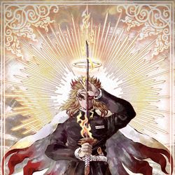 This is a pixiv picture whose title is 天に還る炎柱.