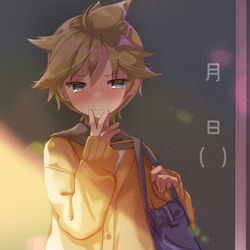 This is a pixiv picture whose title is 放課後のレンくん.