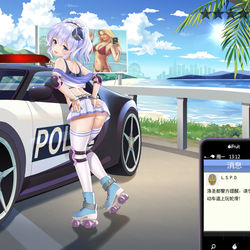 This is a pixiv picture whose title is 被逮捕的轮滑少女.