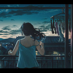 This is a pixiv picture whose title is 夜涼.