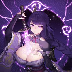 This is a pixiv picture whose title is 雷電将軍.