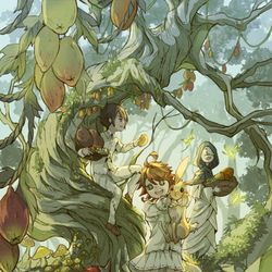 This is a pixiv picture whose title is 【IdentityⅤ×約束のネバーランド】.