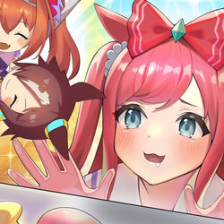 This is a pixiv picture whose title is これはクレーンゲームで尊みを感じるデジたん.