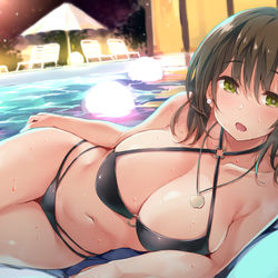 This is a pixiv picture whose title is 実乃梨さんとナイトプール.