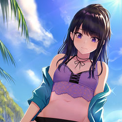 This is a pixiv picture whose title is 水着灯織初期ver.