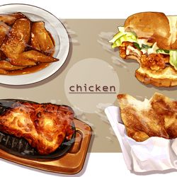 This is a pixiv picture whose title is chicken.