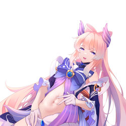 This is a pixiv picture whose title is 想戳一下心海小肚脐吗，还是想.....
