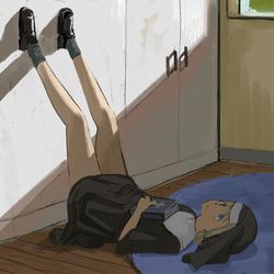 This is a pixiv picture whose title is 1. めんどくさがりな女の子.
