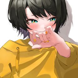 This is a pixiv picture whose title is 恥ずかしがりながらもお腹を見せてくれるすばる.