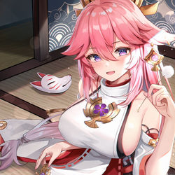 This is a pixiv picture whose title is 八重神子.