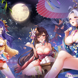 This is a pixiv picture whose title is [仕事絵]三国志名将伝お月見のイラスト.