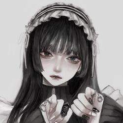 This is a pixiv picture whose title is 姫カットメイドちゃん.