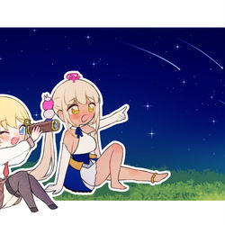 This is a pixiv picture whose title is 天体観測🔭.