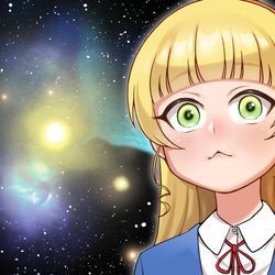 This is a pixiv picture whose title is 宇宙猫へあんな.