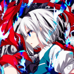 This is a pixiv picture whose title is 青と赤と.