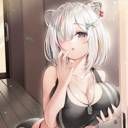 This is a pixiv picture whose title is 獅白ぼたん.
