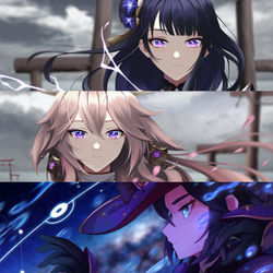 This is a pixiv picture whose title is 原神1周年.