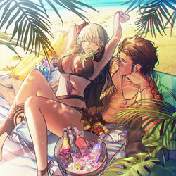 This is a pixiv picture whose title is Golden Beach.