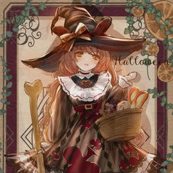 This is a pixiv picture whose title is 秋のおめかし魔女(小作品、背景なし版).