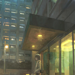 This is a pixiv picture whose title is 夜の雨.