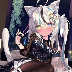 This is a pixiv picture whose title is 夜景の見えるベッド.