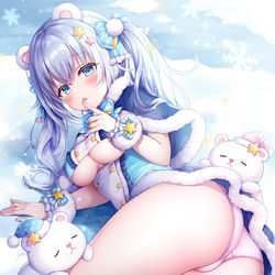 This is a pixiv picture whose title is しろくまちゃんのお昼寝.