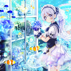 This is a pixiv picture whose title is 深海メイド.