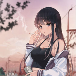 This is a pixiv picture whose title is 夕焼け.