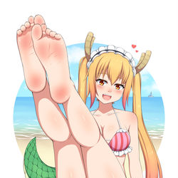 This is a pixiv picture whose title is Swimsuit Tohru | トール.